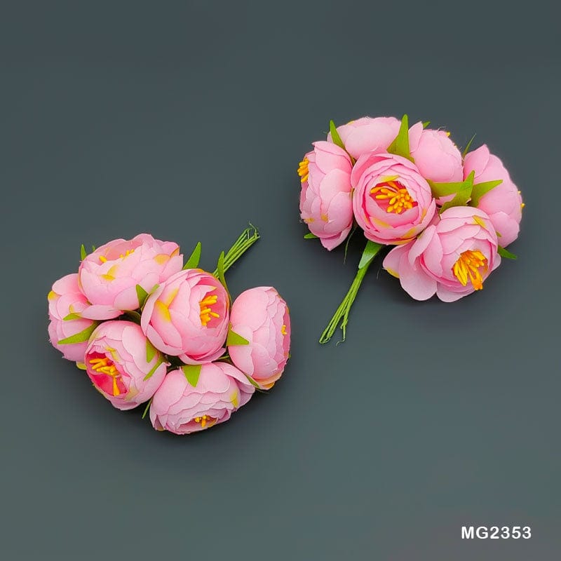 MG Traders Artificial Flower Mg235-3 Cloth Peony Flower Big 30Pcs