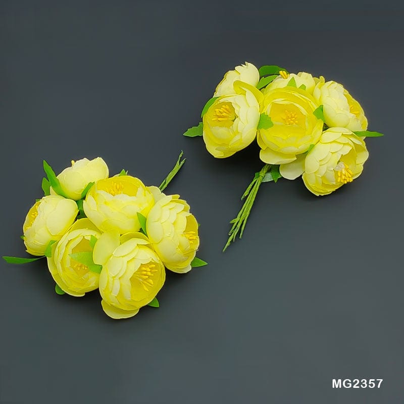 MG Traders Artificial Flower Mg235-7 Cloth Peony Flower Big 30Pcs