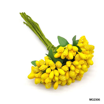 MG Traders Artificial Flower Pollen 2 Tone Makay Yellow (Mg2306)