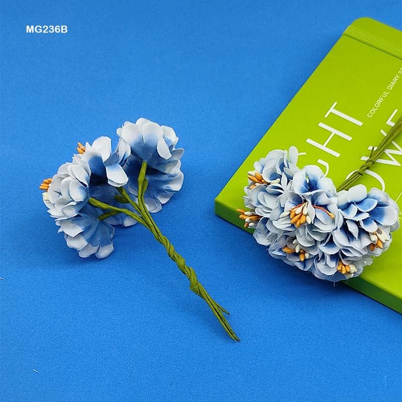 MG Traders Artificial Flowers Mg23-6B Cloth Flower 72Pc Blue