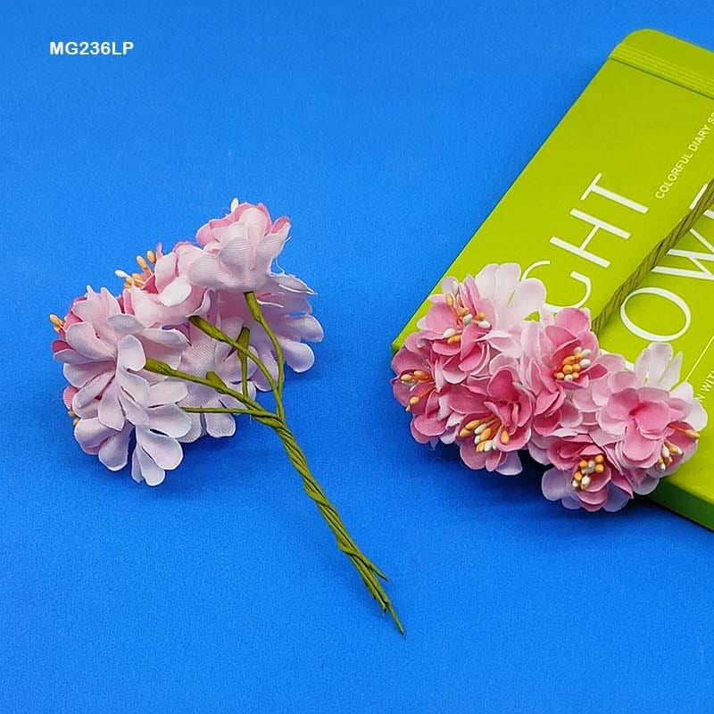 MG Traders Artificial Flowers Mg23-6Lp Cloth Flower 72Pc Light Pink