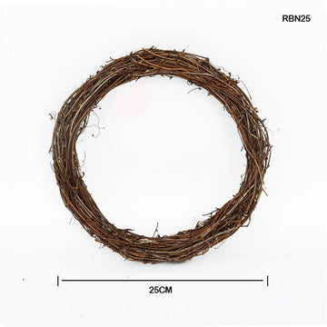 MG Traders Artificial Grass Rbn25 Ring Wreath Rattan Wicker Natural Brown Diy 25Cm
