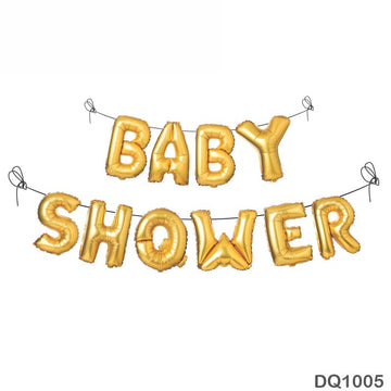 Dq1005 Baby Shower Foil Print Baner