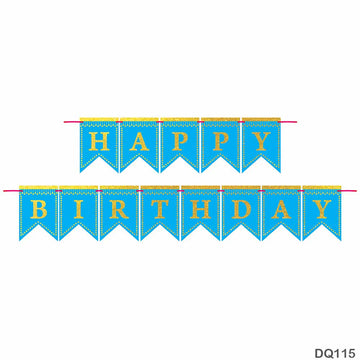 MG Traders Balloon & Party Products Dq115 Happy Birthday Glitter Banner