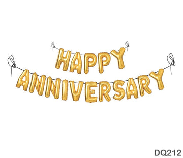Dq212 Happy Anniversary Foil Print Baner