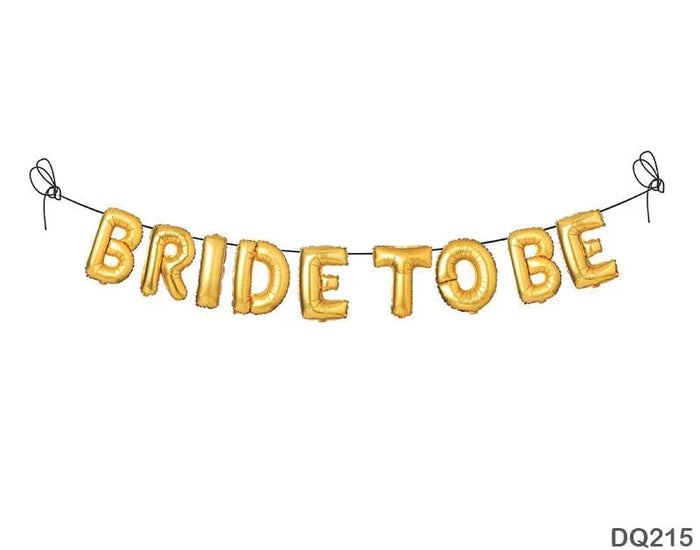Shiny Gold "Bride To Be" Foil Print Banner - Party Decoration