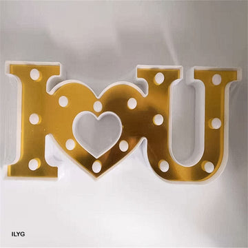 MG Traders Balloon & Party Products I Love You Led Light Box Gold (Ilyg)