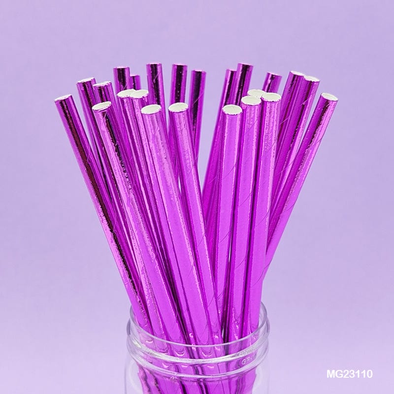 MG Traders Balloon & Party Products Paper Straw Foiled Opec 25Pcs (Mg231-10)  (Pack of 4)