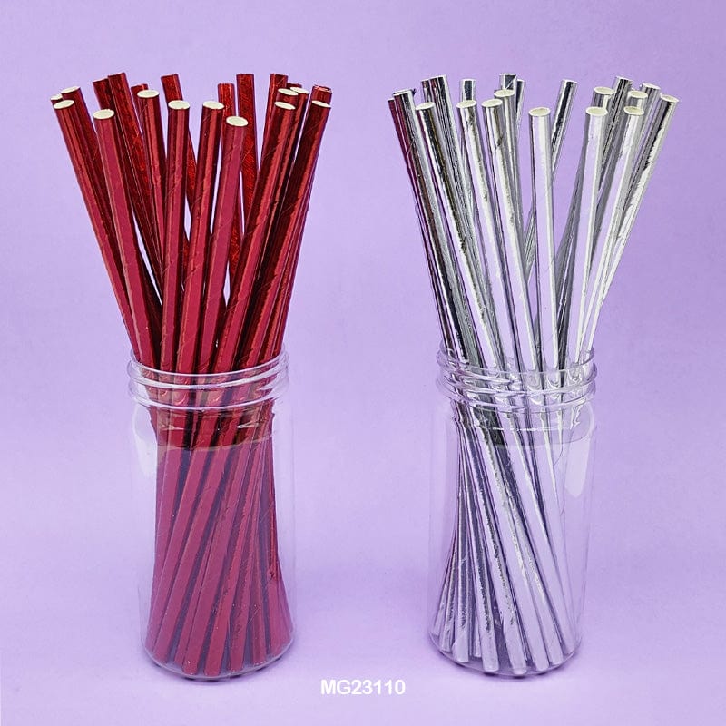 MG Traders Balloon & Party Products Paper Straw Foiled Opec 25Pcs (Mg231-10)  (Pack of 4)