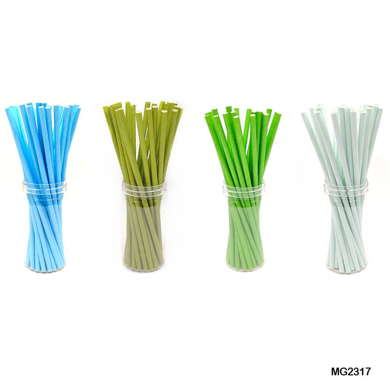 MG Traders Balloon & Party Products Paper Straw Plain 25Pcs (Mg231-7)  (Pack of 6)