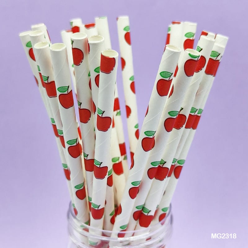 MG Traders Balloon & Party Products Paper Straw Plain Fruit 25Pcs (Mg231-8)  (Pack of 6)