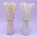 MG Traders Balloon & Party Products Paper Straw Plain Small Dots 25Pcs (Mg231-3)  (Pack of 6)