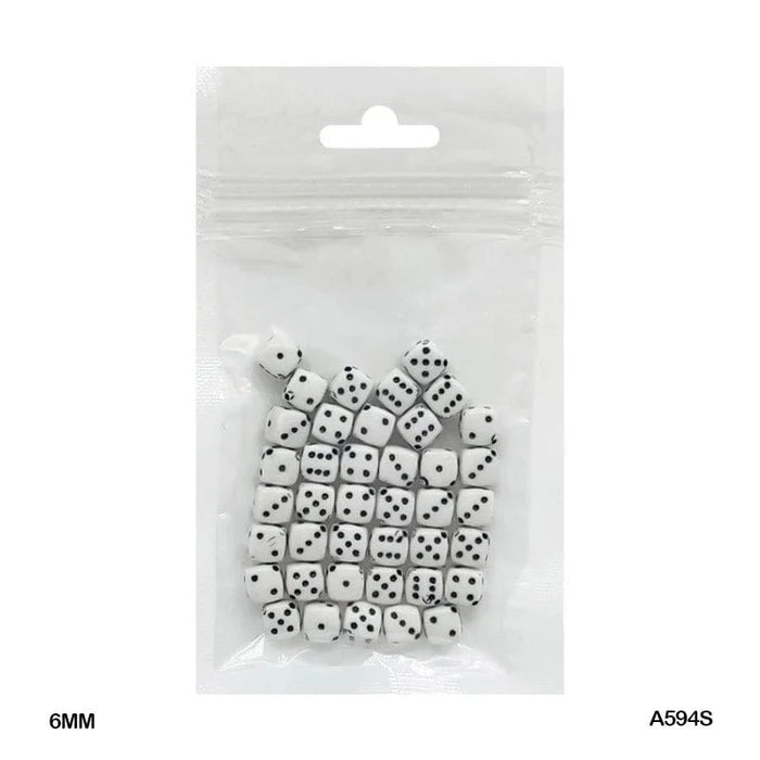Bracelet Beads Plastic 20Gm 6Mm (A594S)