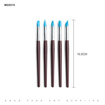 5Pc Silicone Brush Brown (Mg5215)  (Pack of 3)