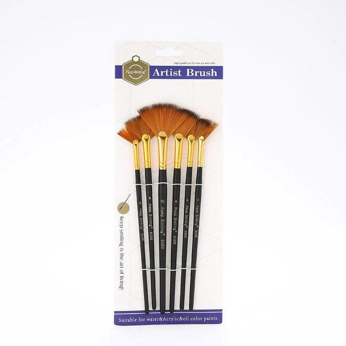6pc Artist Fan Brush Set (A6088) - Blending & Texture