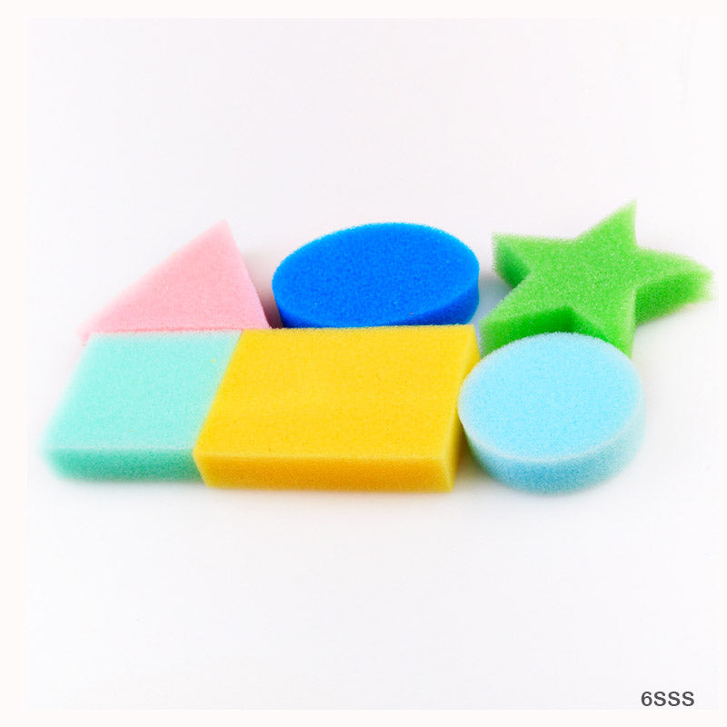 MG Traders Brush 6Pc Shape Sponge Set (6Sss)  (Pack of 4)