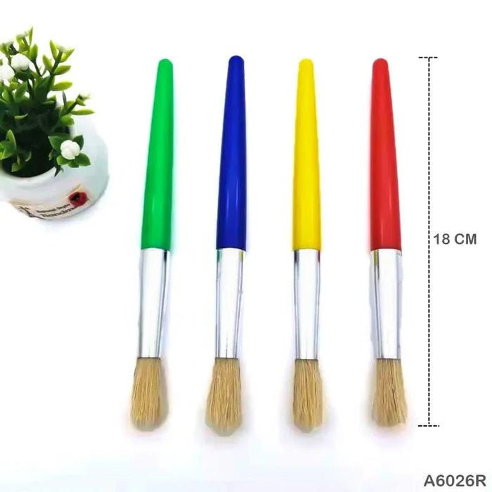 Round Paint Brush Set (4 Pieces) - Assorted Colors