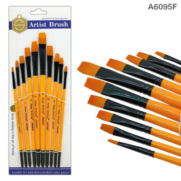A6095F 10Pc Paint Brush Orange Handle
