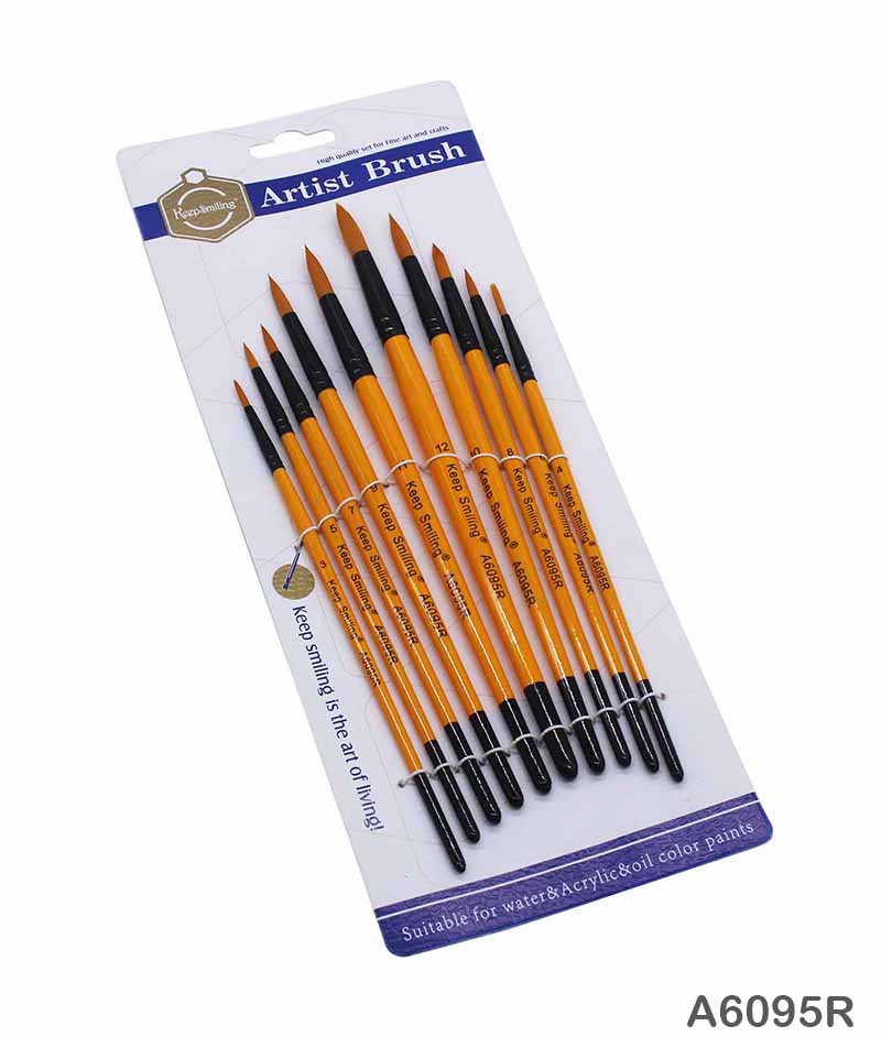 MG Traders Brush A6095R 10Pc Paint Brush Orange Handle