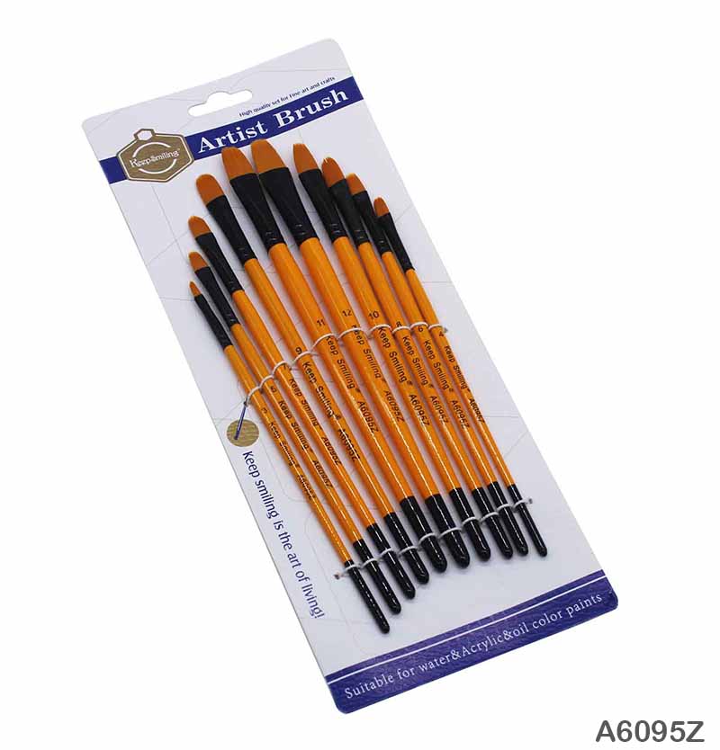 MG Traders Brush A6095Z 10Pc Paint Brush Orange Handle