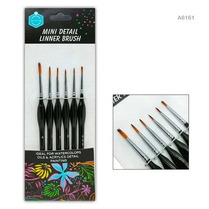 Ultra Fine Detail Liner Brush Set - 6 Precision Brushes- Pack of 1