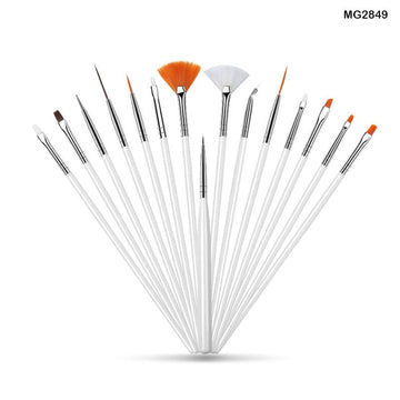 MG Traders Brush Mg2849 15Pc Paint Brush White Handle Cc