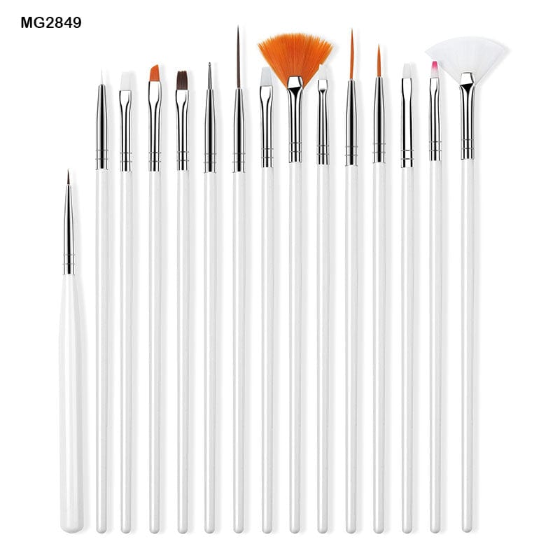 MG Traders Brush Mg2849 15Pc Paint Brush White Handle Cc