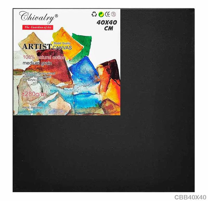 Canvas Board Stretched Black 40X40Cm (Cbb40X40)