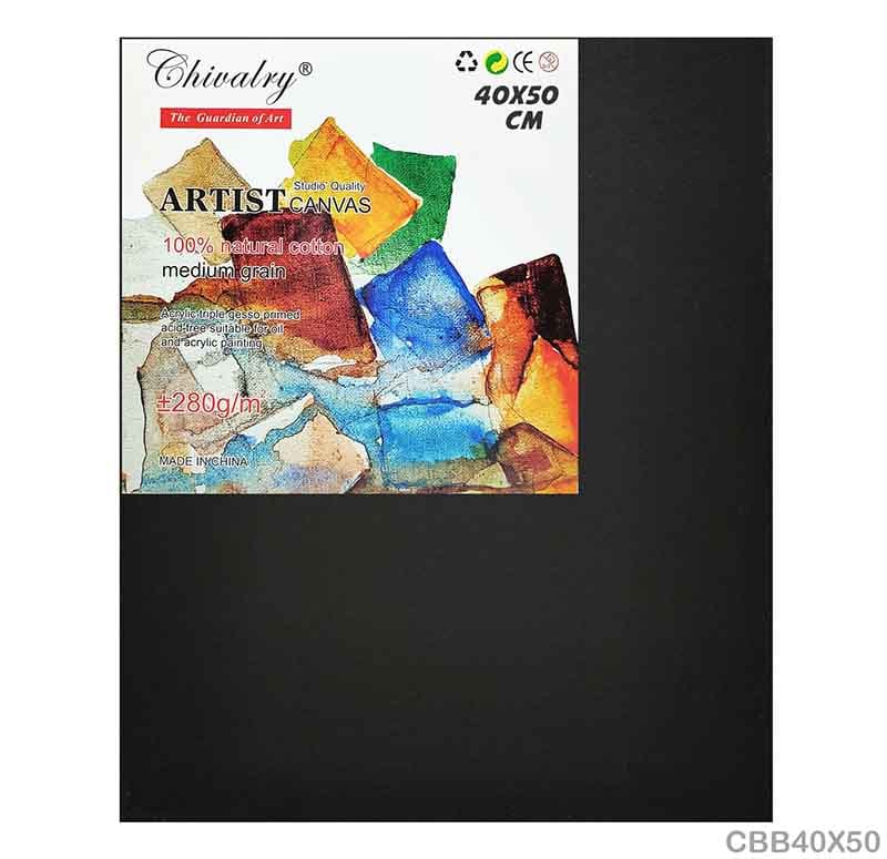 MG Traders Canvas Canvas Board Stretched Black 40X50Cm (Cbb40X50)