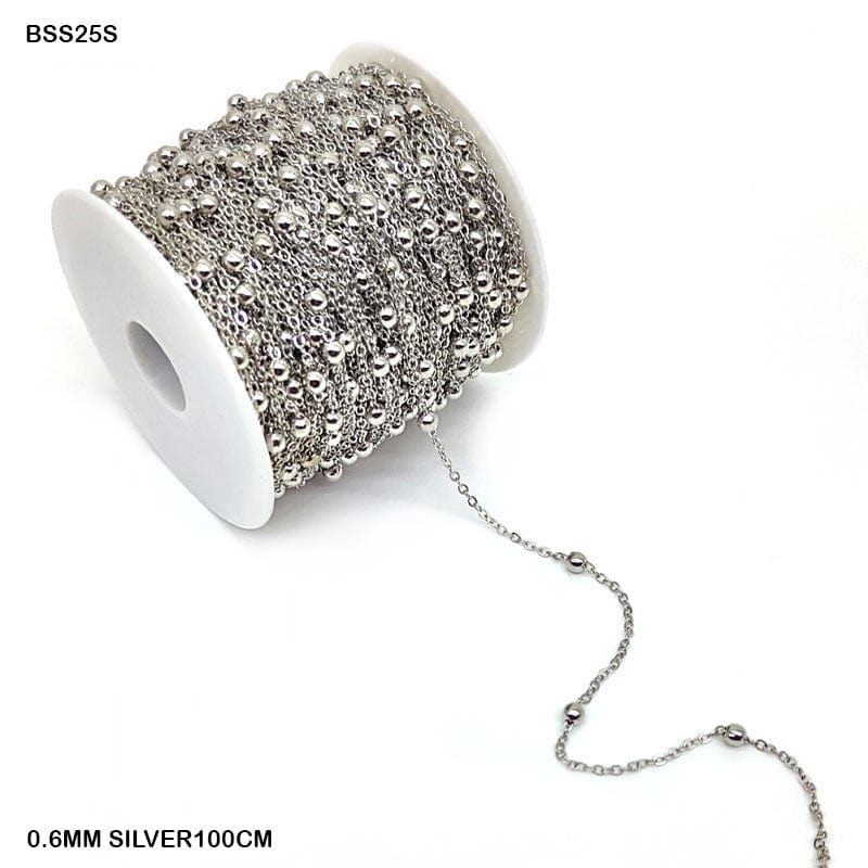 MG Traders Chains & Hooks Bss25S Chain 0.6Mm Silver 100Cm