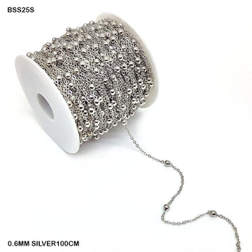 Bss25S Chain 0.6Mm Silver 100Cm