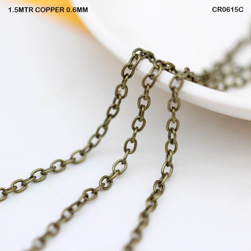 MG Traders Chains & Hooks Cr0615C Chain R 1.5Mtr Copper 0.6Mm