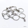 MG Traders Chains & Hooks Krc10S Key Ring With Chain 10Pc Silver 1.6X30Mm