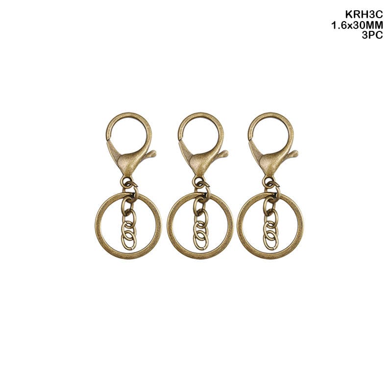 MG Traders Chains & Hooks Krh3C Key Ring With Hook 3Pc Copper 1.6X30Mm