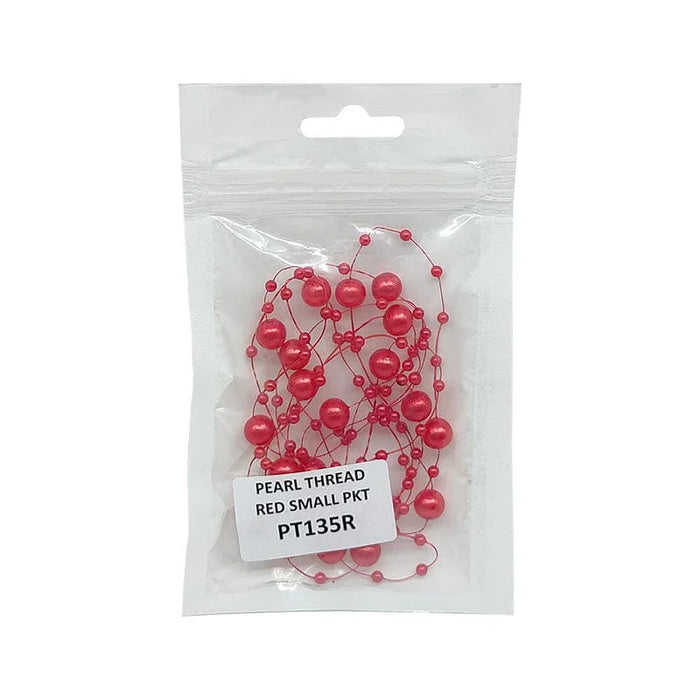 Red Pearl Thread for Beading & Crafting (1.35 Meters)