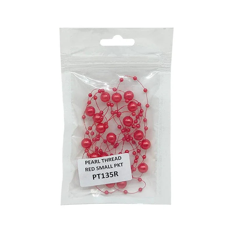 Red Pearl Thread for Beading & Crafting (1.35 Meters)