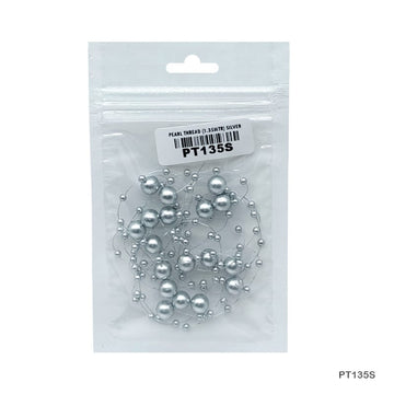 MG Traders Chains & Hooks Pearl Thread Small Pkt (1.35Mtr) Silver