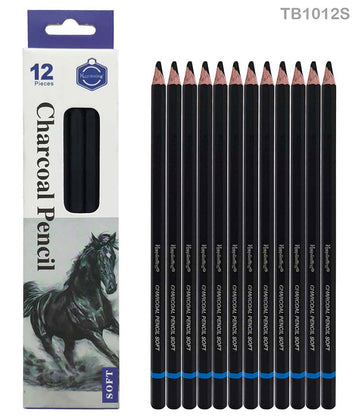 12Pc Charcoal Pencils Soft (Tb1012S)