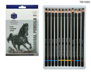 MG Traders Charcoal Pencil 12Pc Charcoal Pencils (Tb1060)