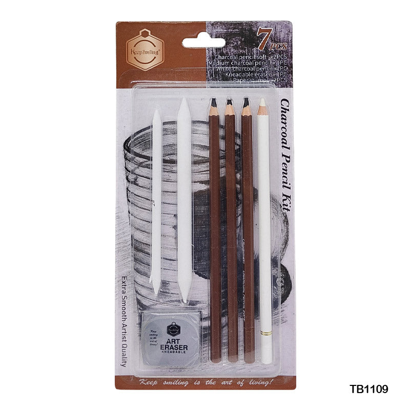MG Traders Charcoal Pencil Charcoal Pencil Kit 7Pc (Tb1109)