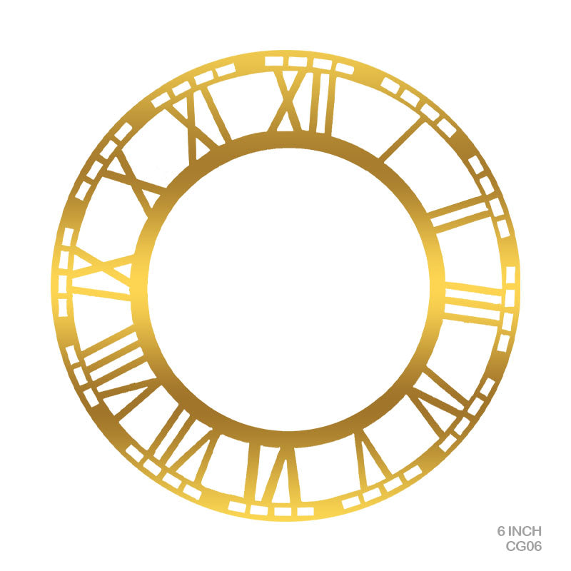 MG Traders Clock Making Material Clock Acrylic Golden 06" Roman (Cg06)