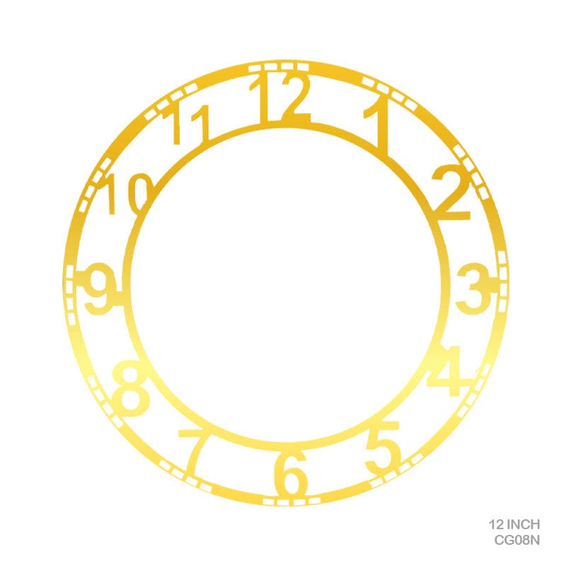 MG Traders Clock Making Material Clock Acrylic Golden 08" Number (Cg08N)