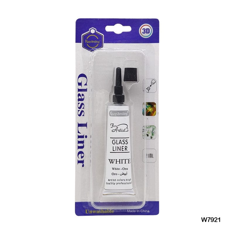 MG Traders Coneliners Glass Liner Color White (W7921)  (Pack of 3)