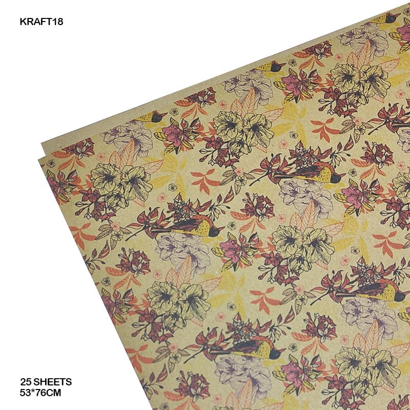 MG Traders Craft Paper Packing Paper Kraft18 53*76Cm 25 Sheets