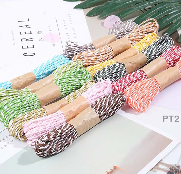 MG Traders Craft Threads & Pearl Lace Paper Thread 2 Tone (12Color)