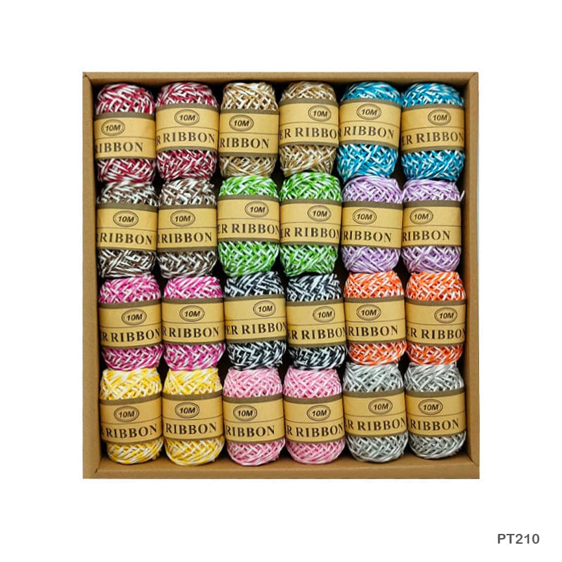 MG Traders Craft Threads & Pearl Lace Paper Thread 2Tone 10Mtr (24Pcs/Box)(Pt210)