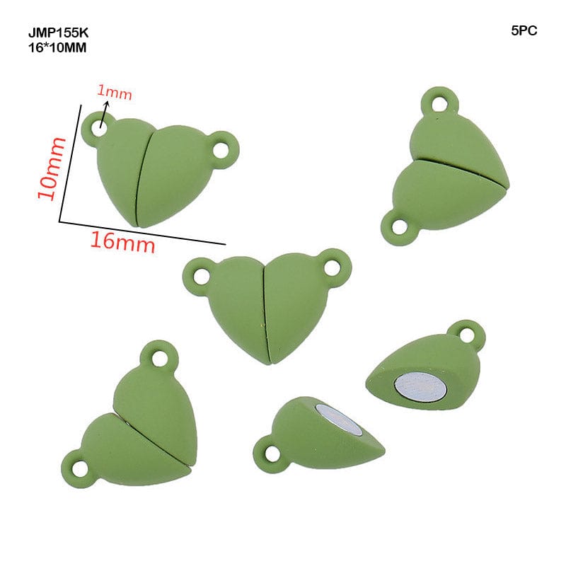 MG Traders Crafty Things Display Pack Jmp155K Magnetic Heart Pendants Green 16*10Mm 5Pc