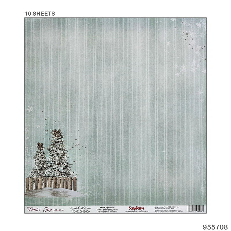 MG Traders Designed Paper 12X12 Paper 10 Sheet Sprinkle Of Snow (955708)