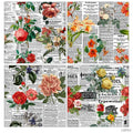 MG Traders Designed Paper 12X12 Paper Pack Floral News Print (12P01)