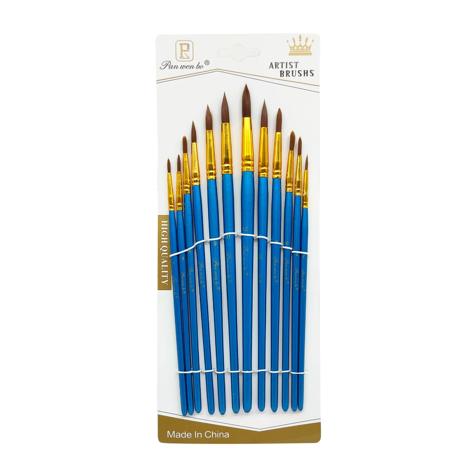 MG Traders Drawing Materials 12Pc Paint Brush Blue R (12Pbr)
